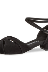 Diamant 141-129-001-Ballroom Shoes Wide width 1'' Bloc Heel  Suede Sole-BLACK SUEDE