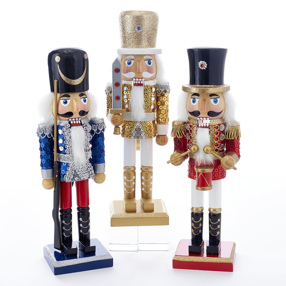 KURT S. ADLER C5871-Wooden Soldier Nutcrackers-RED