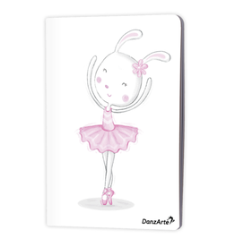 DanzArte NO-A5-MPA01-“Dancing Bunny On Pointe” A5 Laminated Notebook (6''x8'')