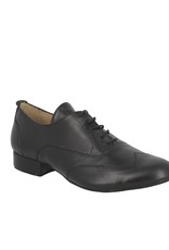 Merlet WILO-1300-001-Ballroom Men Shoes 1'' Suede Sole Metis Leather-BLACK