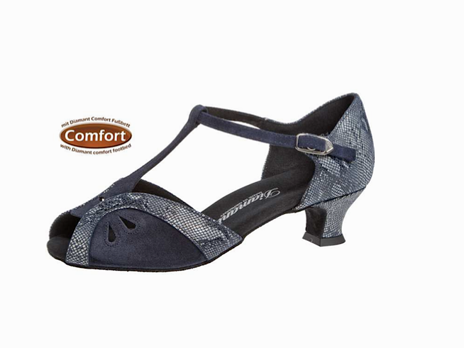 Diamant 019-011-534-Soulier de Danse 1.5" Semelle Suede Imprimé Reptile-MARINE