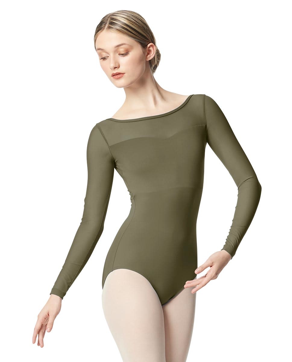 Parade Women's Silky Mesh Sculpting Long Sleeve LL7 Olive Small