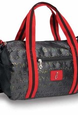 Danshuz B20528-Sac Avec Le Mot «Gymnast» Poinçonnél-NOIR/ROUGE