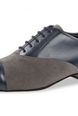 Diamant 077-025-455-Chaussures de Danse Homme 1 "Semelle de Suède Cuir/ Suède-MARINE / GRIS