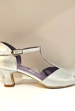 Merlet KATE-1473-817-Ballroom Shoes 2." Suede Sole Leather Cristalle-SILVER