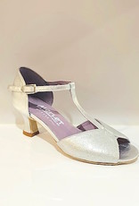 Merlet KATE-1473-817-Ballroom Shoes 2." Suede Sole Leather Cristalle-SILVER