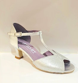 Merlet KATE-1473-817-Ballroom Shoes 2" Suede Sole Leather Cristalle-SILVER