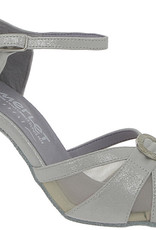 Merlet MOLENE-1337-900-Ballroom Shoes 3" Suede Sole Putini Leather-SILVER