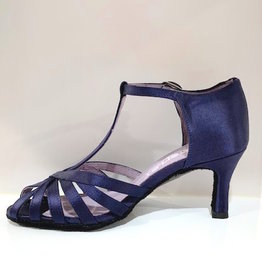 Merlet SABINE-1720-643-Ballroom Shoes 2.5" Suede Sole Satin-NAVY