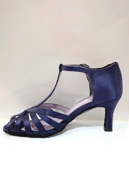Merlet SABINE-1720-643-Ballroom Shoes 2.5" Suede Sole Satin-NAVY