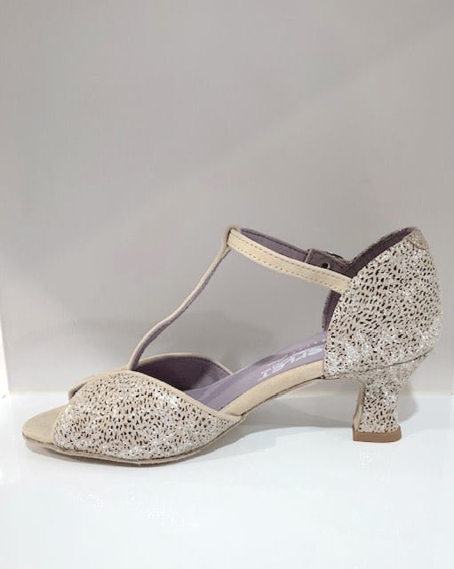 Merlet KATE-1869-817-Ballroom Shoes 2'' Suede Sole Brescia Leather-CACHEMIRE/SILVER