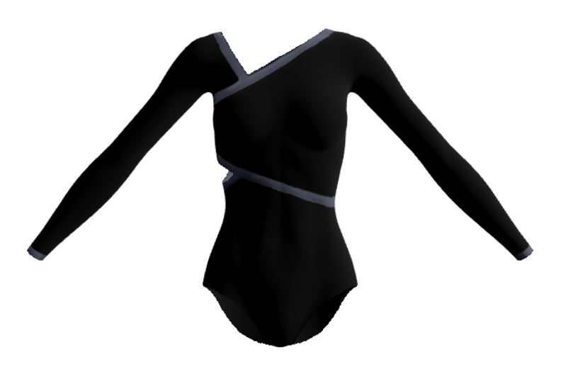 Dancewear Royale ATHENA-Custom Leotard Striking  Asymmetrical design