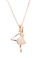 American Dance Supply 561-Ballerina Necklace-ROSE/GOLD