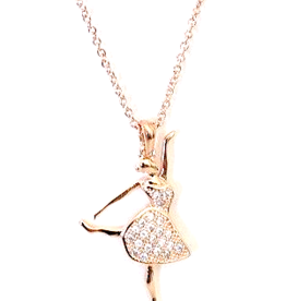 American Dance Supply 561-Ballerina Necklace-ROSE/GOLD