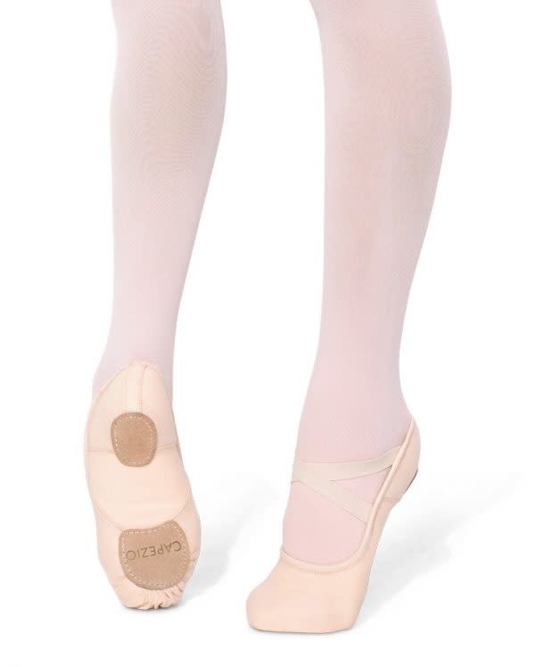Capezio 2038C-Hamani Leather Ballet Split Sole With 4 Way Stretch Neoprene Insert Child