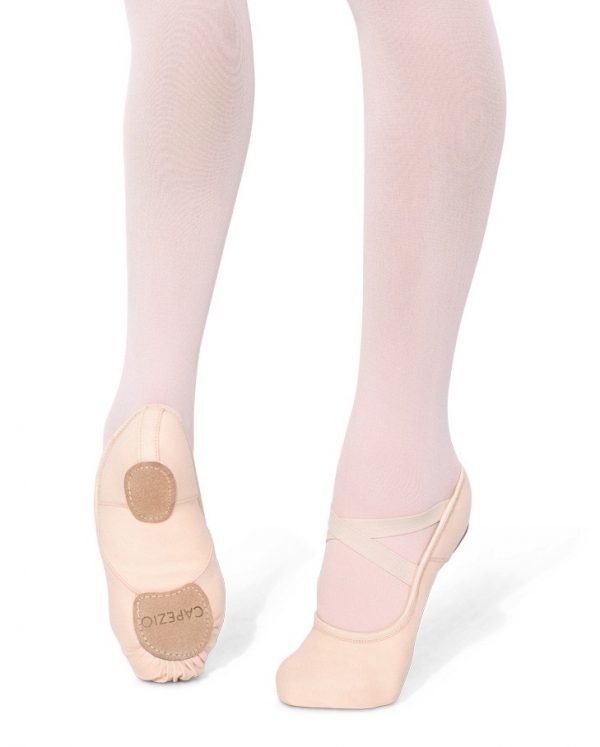 Capezio 2038W-Hanami Leather Ballet Split Sole With 4 Way Stretch Neoprene Insert Adult