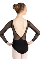 Capezio SE1077W-Mesh Long Sleeve Leotard-NAVY