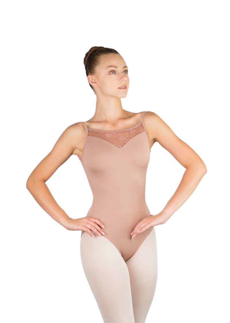 Ballet Rosa AURA-Leotard With Stretch Lace Sweetheart Strap design