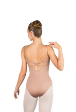 Ballet Rosa AURA-Leotard With Stretch Lace Sweetheart Strap design-CAFÉ AU LAIT-42 (L)