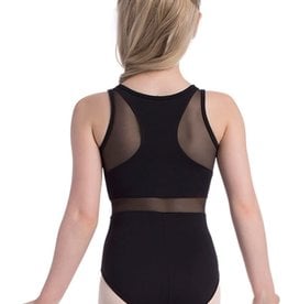 SoDanca SL-133-Enya Leotard Insertion de Mesh-NOIR