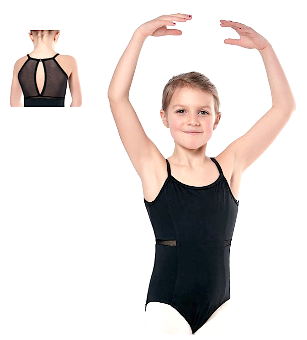 Sansha 51BO1022-Marthe Child Camisole Leotard Mesh Insert-BLACK