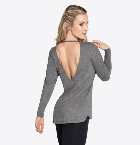 SoDanca RDE-2342-Zilla Long Sleeve Top-GREY