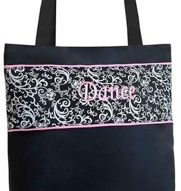 Sassi Designs DSK02-Damask Print Medium Tote with Shoe Compartment