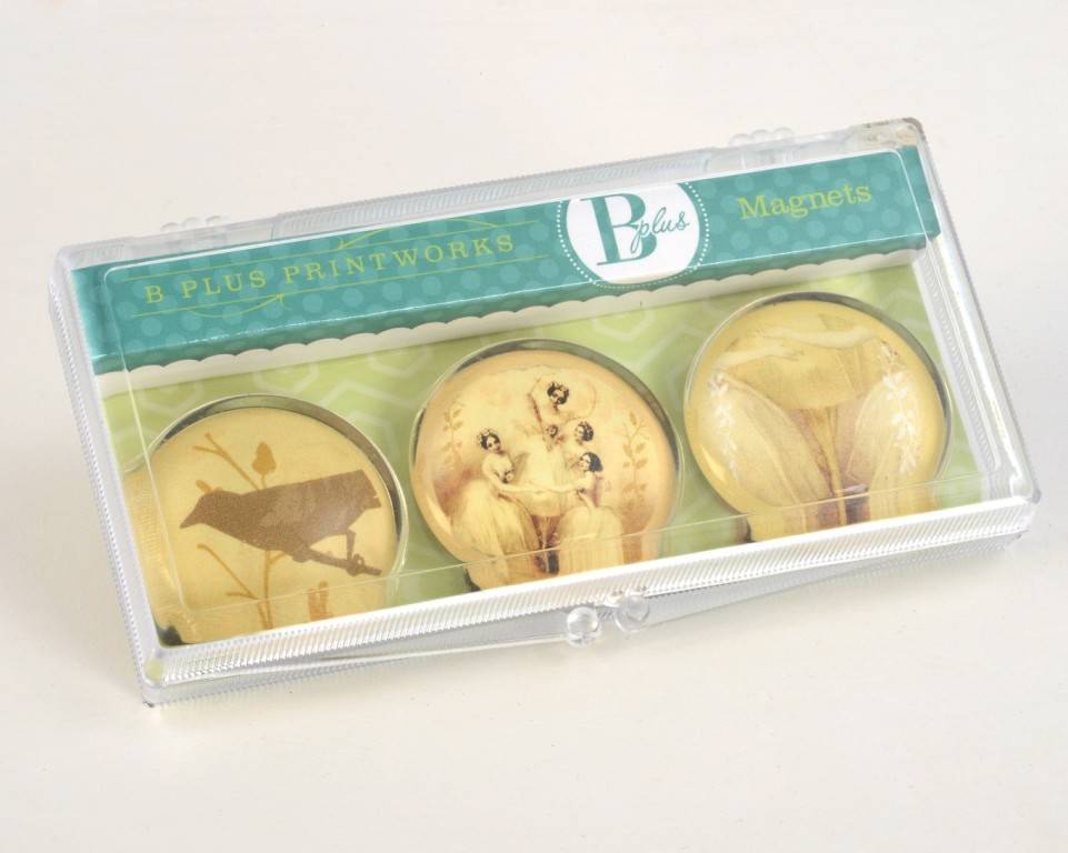 B Plus 503VIN04-Vintage Marie Taglioni Glass Magnets 3 Per Box-Pas De Quatre