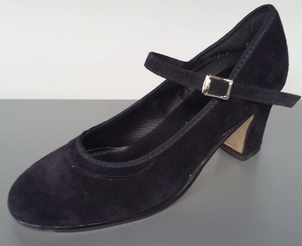 Angelo Luzio 915S-Flamenco Suede Shoes 2.25"-BLK