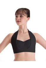 MotionWear 3078-Overlay Halter Bra Top-BLACK