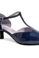 Merlet ADELINA-Ballroom Shoe 2'' Suede Sole Charol Patent Leather-NAVY