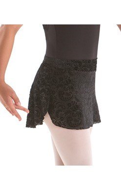 MotionWear 1236-Pull-On Skirt Velour-BLACK