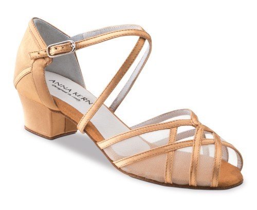 Anna Kern 520-35-Ballroom Shoes 1.5" Suede Sole-SATIN BRONZE