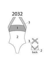 MotionWear 2032-497-X-Back Bandeau Leotard-BLACK-XLA