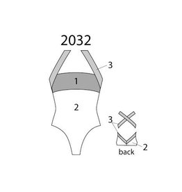 MotionWear 2032-497-X-Back Bandeau Leotard-BLACK-XLA