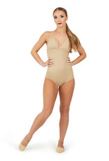 Capezio 3765W-Sous-Maillot Avant Plongeant  Dos Ouvert-NUDE