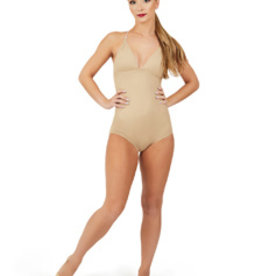 Capezio 3765W-Plunge Front Deep Back Foundation Leotard-NUD