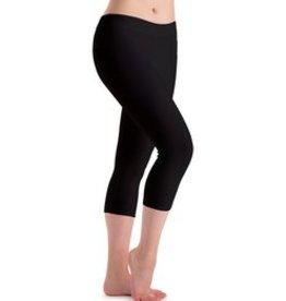 MotionWear 7123-610-Flat Waist Capri Legging DriLine-BLACK