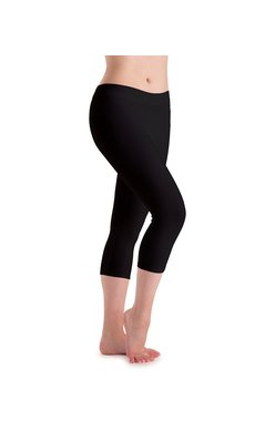 MotionWear 7123-610-Flat Waist Capri Legging DriLine-BLACK