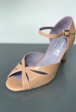 Merlet SAPHIR-Ballroom Shoes 2.5" Suede Sole-TAN LEATHER