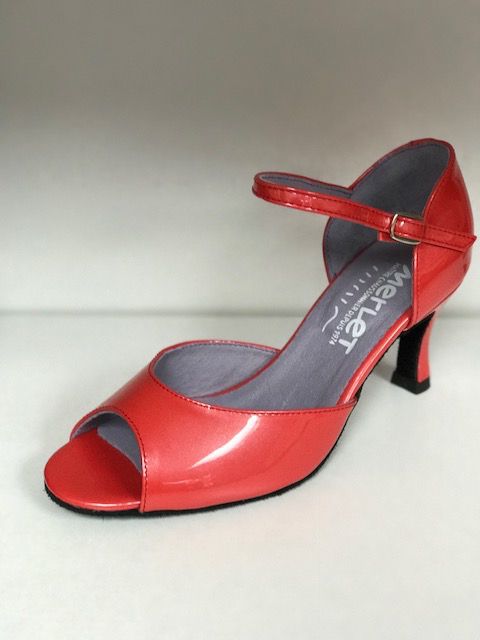 Merlet SALIME-Ballroom Shoes 2.5" Suede Sole Liquido Leather-CORAL