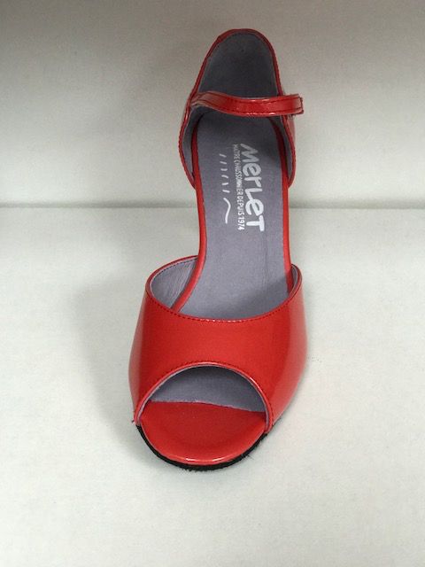 Merlet SALIME-Ballroom Shoes 2.5" Suede Sole Liquido Leather-CORAL