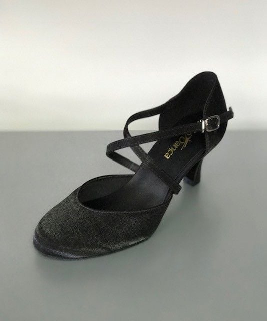 SoDanca BL156-Ballroom Shoes 2.5" Suede Sole-BLACK/SATIN