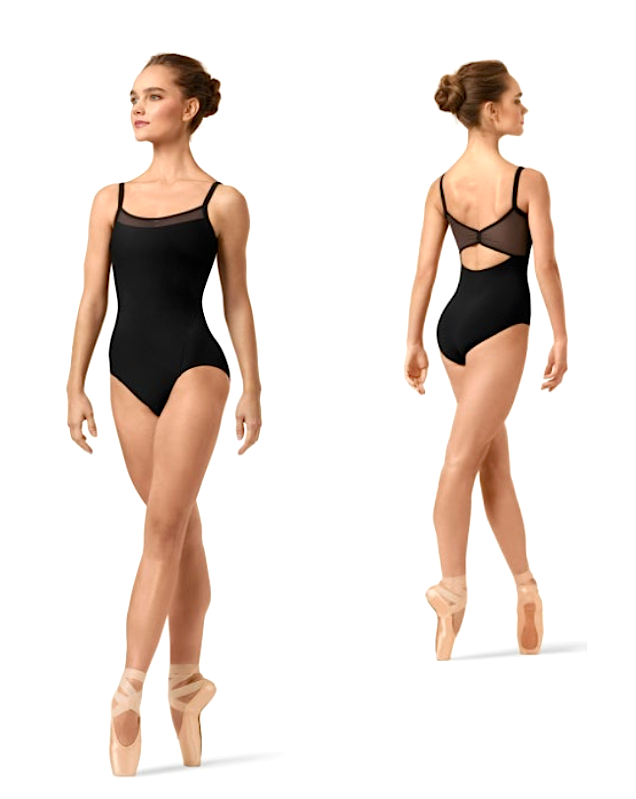 Bloch L4677B-Katya Leotard Encolure Dégagée Dos en Mesh-NOIR -XS