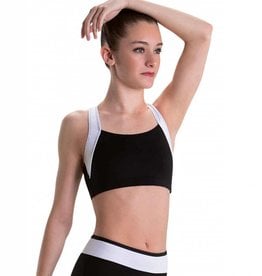 MotionWear 3390-461-T-Back Bra Top-BLK/WHT-SA