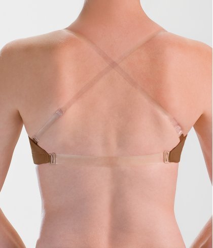 Mocha Clear Strap Bra  Dancewear Solutions®