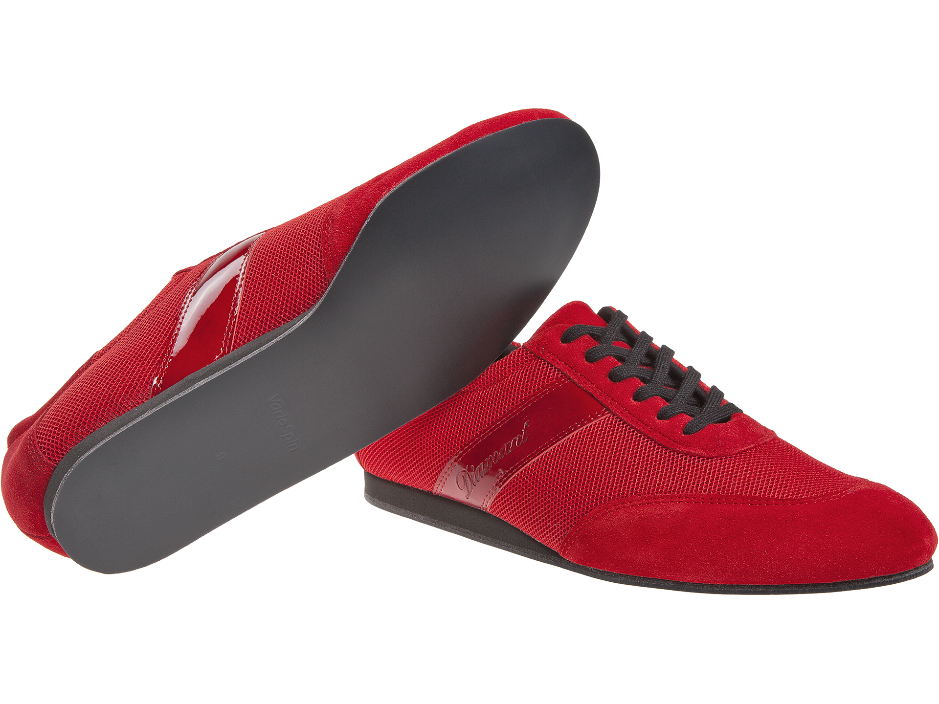 Diamant 192-425-579-Chaussures de Danse Semelle Plastique VarioSpin Suede Mesh-ROUGE