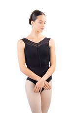 Ballet Rosa DAPHNE-Leotard Dos Bas Devant Mesh-NOIR