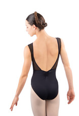 Ballet Rosa DAPHNE-Leotard Dos Bas Devant Mesh-NOIR