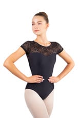 Ballet Rosa FOSETTE-Leotard Manches Courtes Dos Ouvert